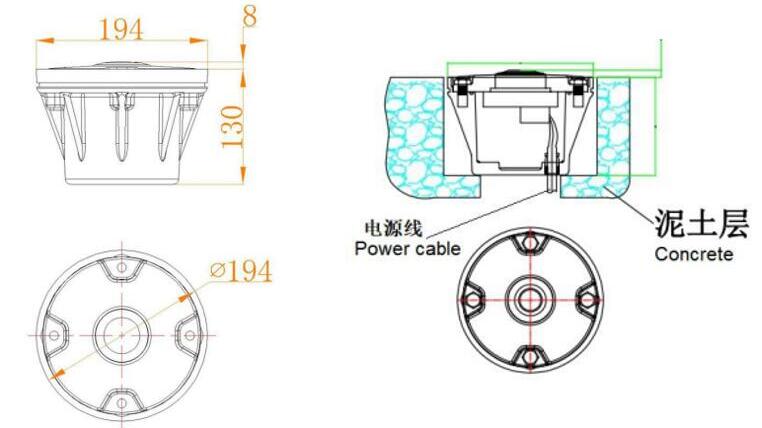 Helicopter pad lights TLOF FATO helipad light